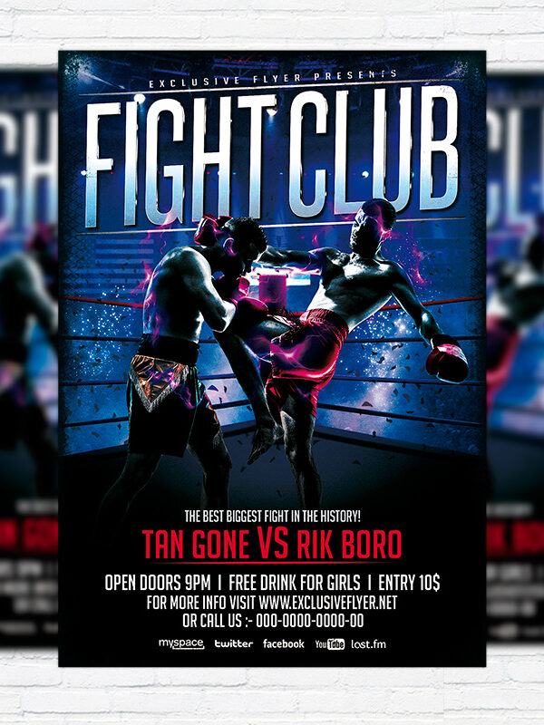 Fight Club - Premium Flyer Template + Facebook Cover