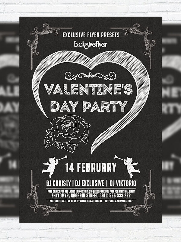 Minimal Valentine’s Day Party - Premium PSD Flyer Template