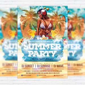 Summer Party Vol.3 - Premium Flyer Template + Facebook Cover