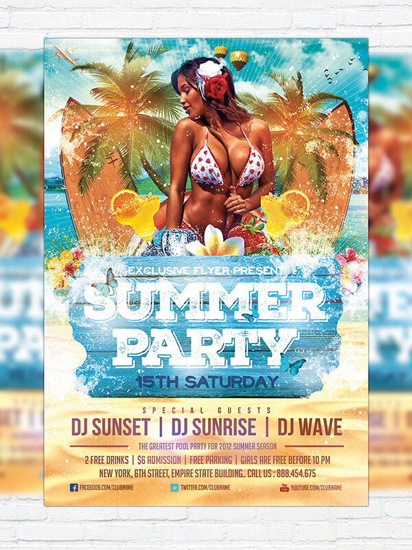 Summer Party Vol.3 - Premium Flyer Template + Facebook Cover