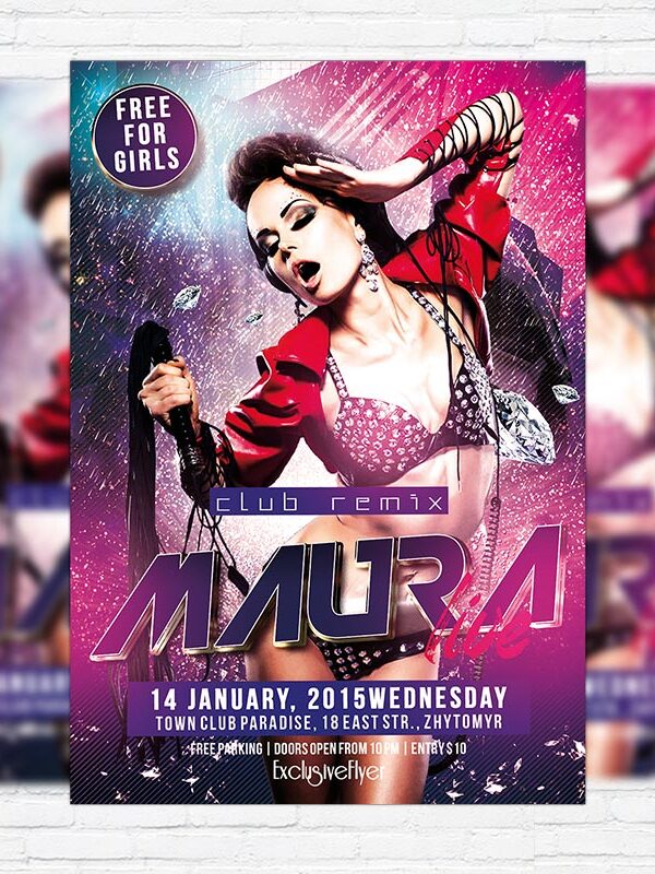 Live Guest Dj Maura - Premium PSD Flyer Template