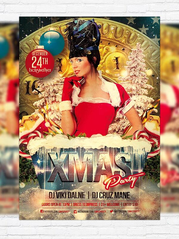 Xmas Party Night - Premium PSD Flyer Template