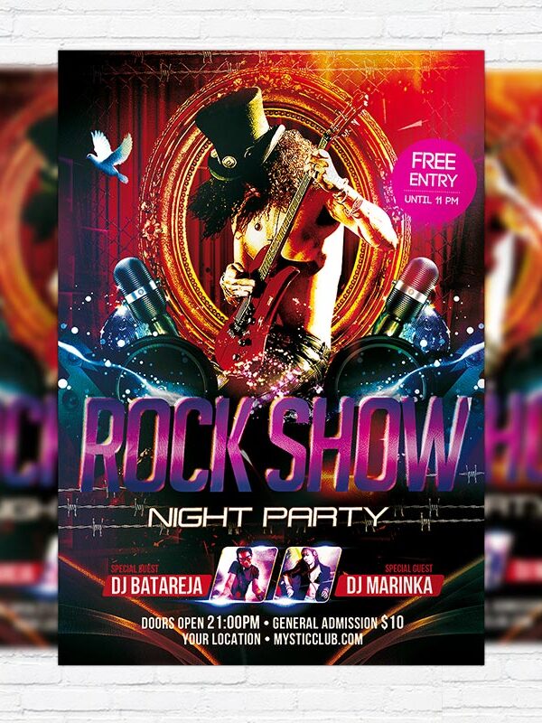Rock Show Night Party - Premium PSD Flyer Template
