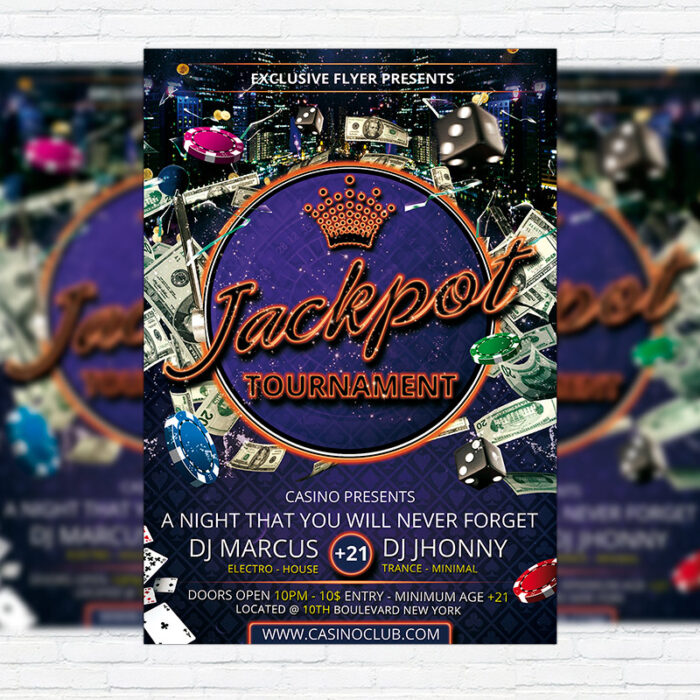 Jackpot Tournament - Premium Flyer Template + Facebook Cover