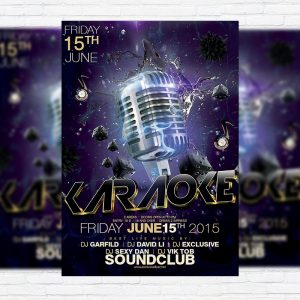 Karaoke - Premium Flyer Template + Facebook Cover