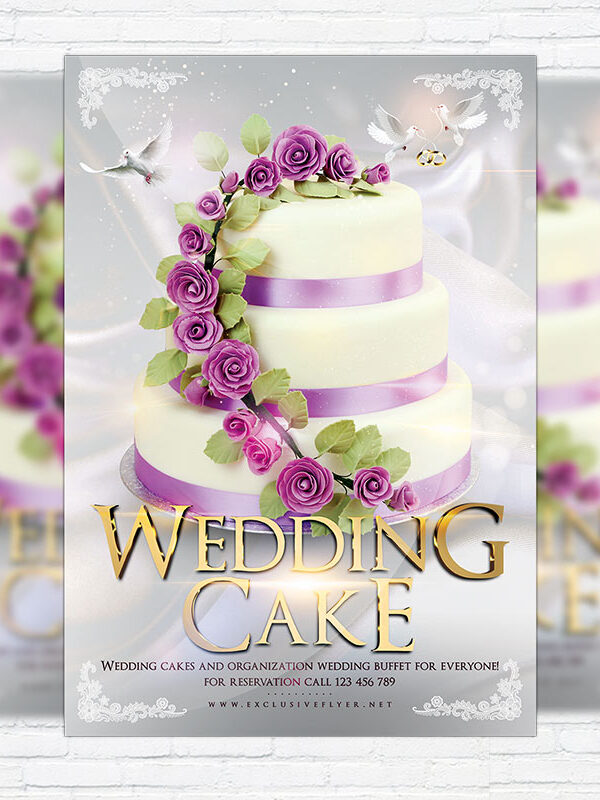 Wedding Cake - Premium Flyer Template + Facebook Cover