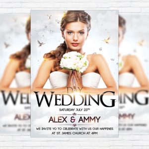 Wedding Day - Premium Flyer Template + Facebook Cover