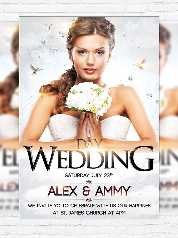 Wedding Day - Premium Flyer Template + Facebook Cover