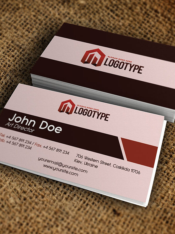 Corporate Brown Business Card - Free PSD Template