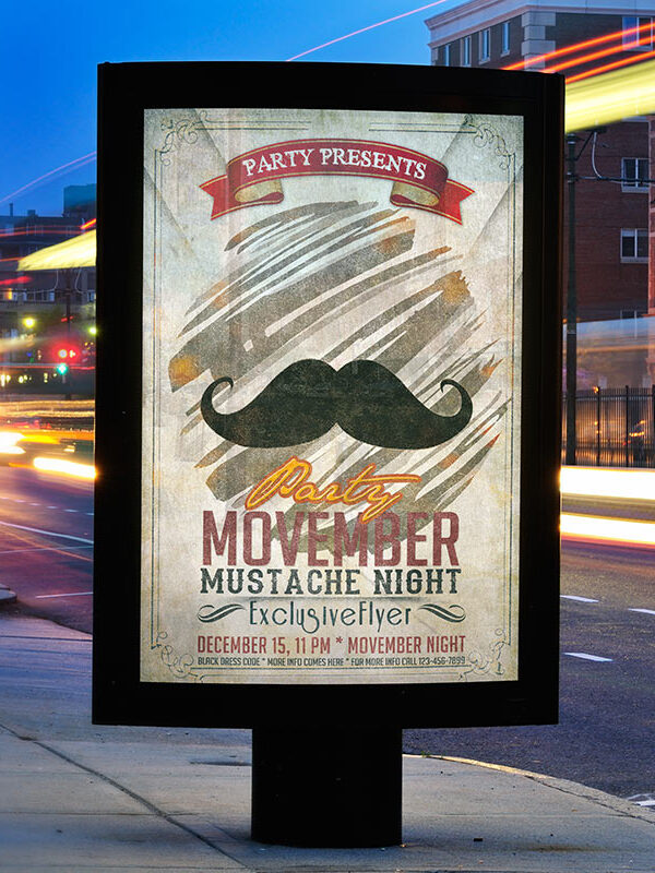 Movember Party - Premium PSD Flyer Template-1