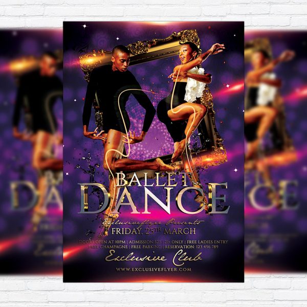 Ballet Dance - Premium Flyer Template + Facebook Cover | ExclsiveFlyer ...