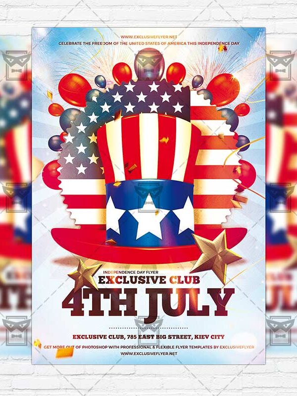 4th Of July – Premium Flyer Template + Instagram Size Flyer-1
