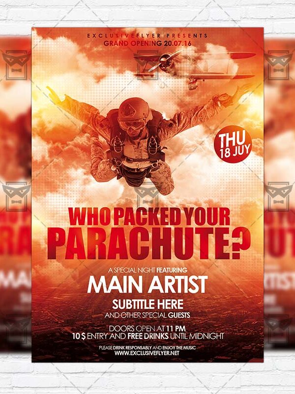 Who Packed your Parachute – Premium Flyer Template + Instagram Size Flyer-1