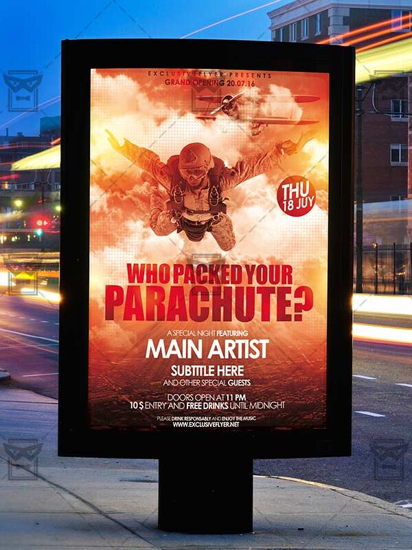 Who Packed your Parachute – Premium Flyer Template + Instagram Size Flyer-2