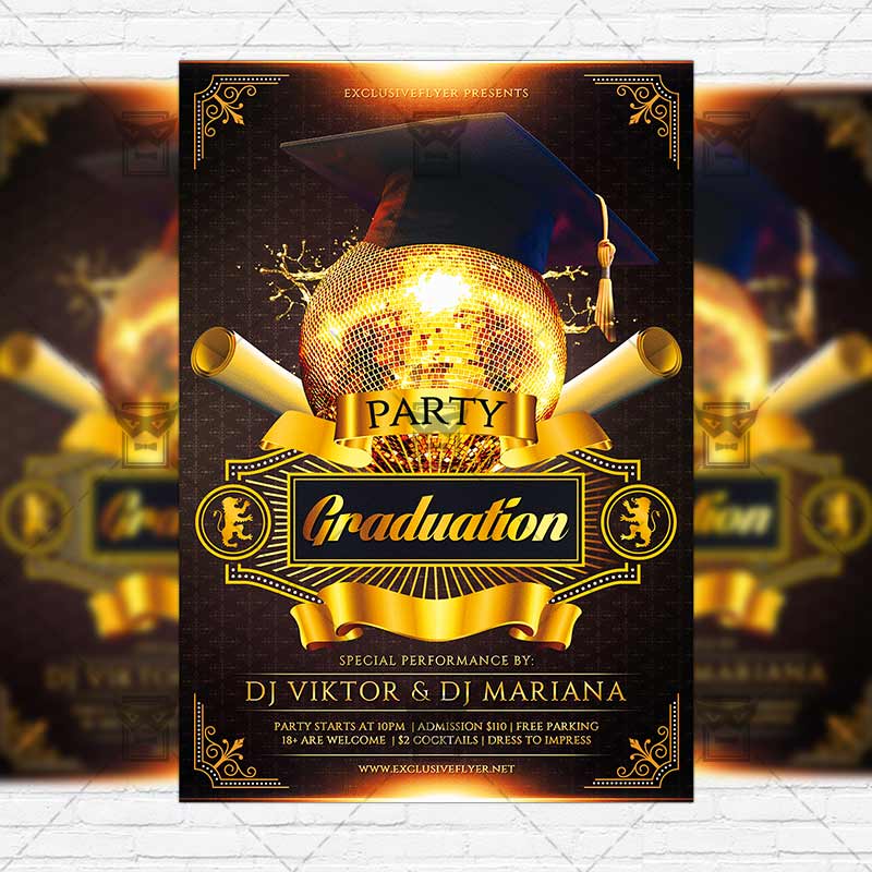 Graduation Party Flyer Template Free Psd