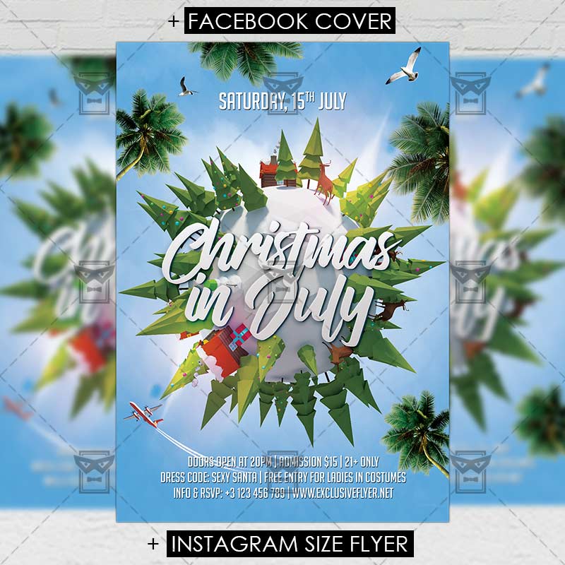 Christmas In July Premium A5 Flyer Template ExclsiveFlyer Free And Premium PSD Templates