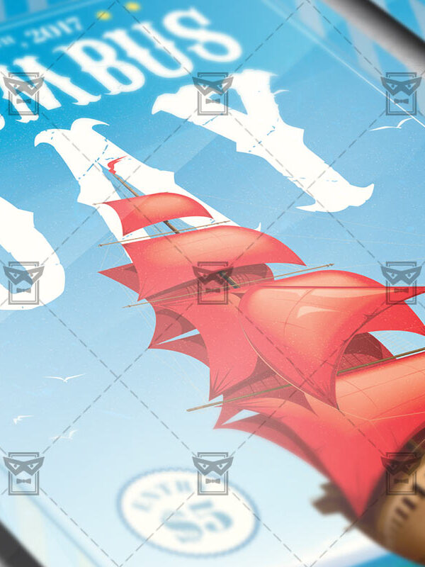 Happy Columbus Day Celebration - Seasonal A5 Flyer Template