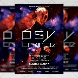 Psy Trance Night - Club A5 Flyer Template