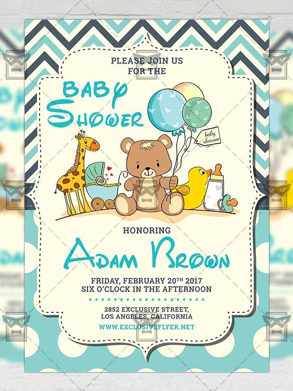 Baby Shower - Kids A5 Flyer Template