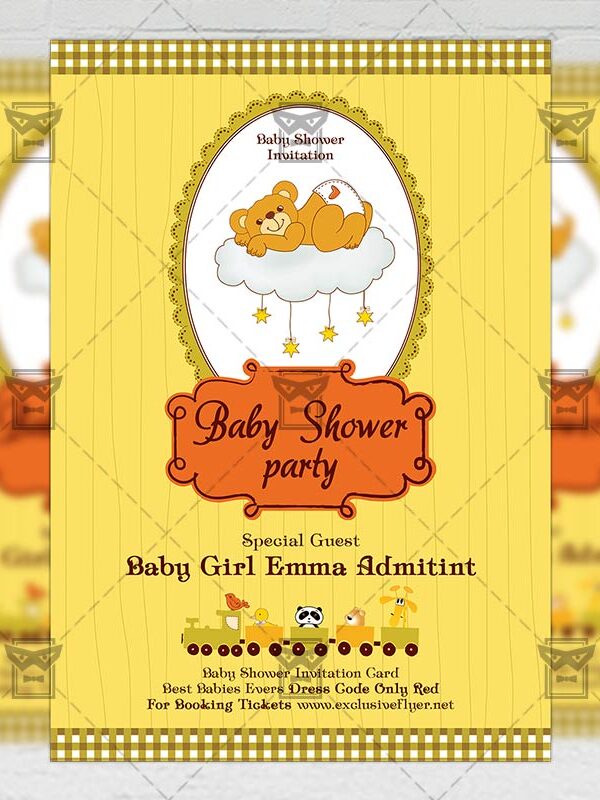 Baby Shower Party - Kids A5 Flyer Template