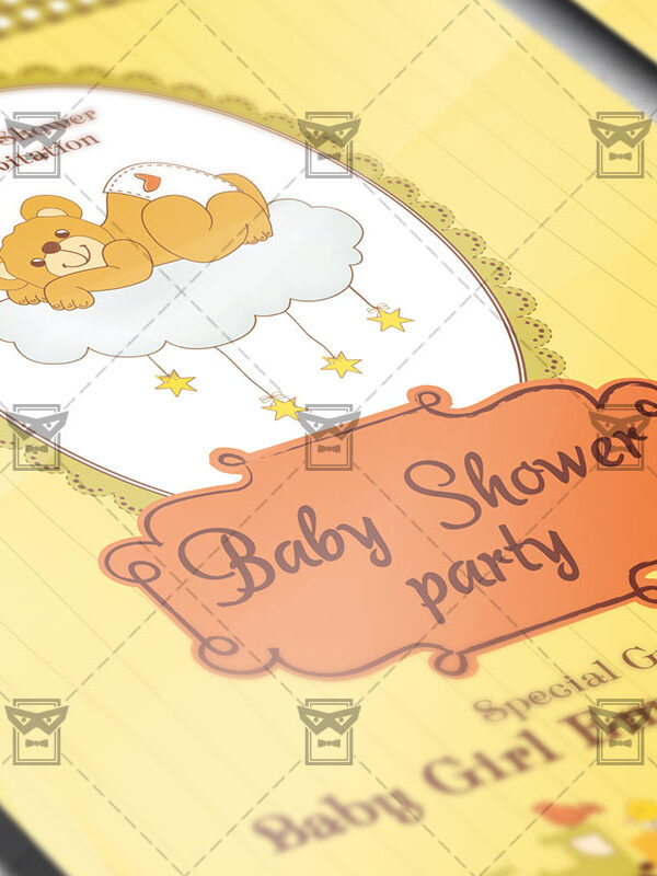Baby Shower Party - Kids A5 Flyer Template
