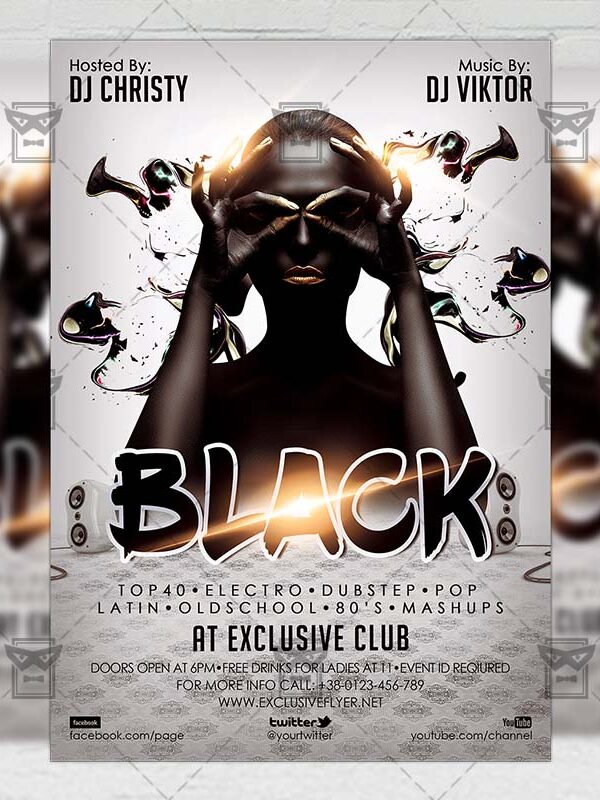 Black Night - Club A5 Flyer Template