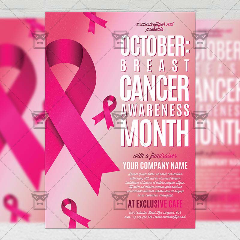 Breast Cancer Awareness Month Community A5 Flyer Template