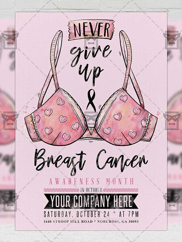 Breast Cancer Day - Community A5 Flyer Template