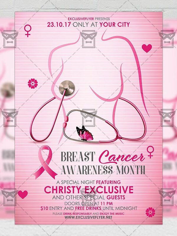 Breast Cancer Month - Community A5 Flyer Template