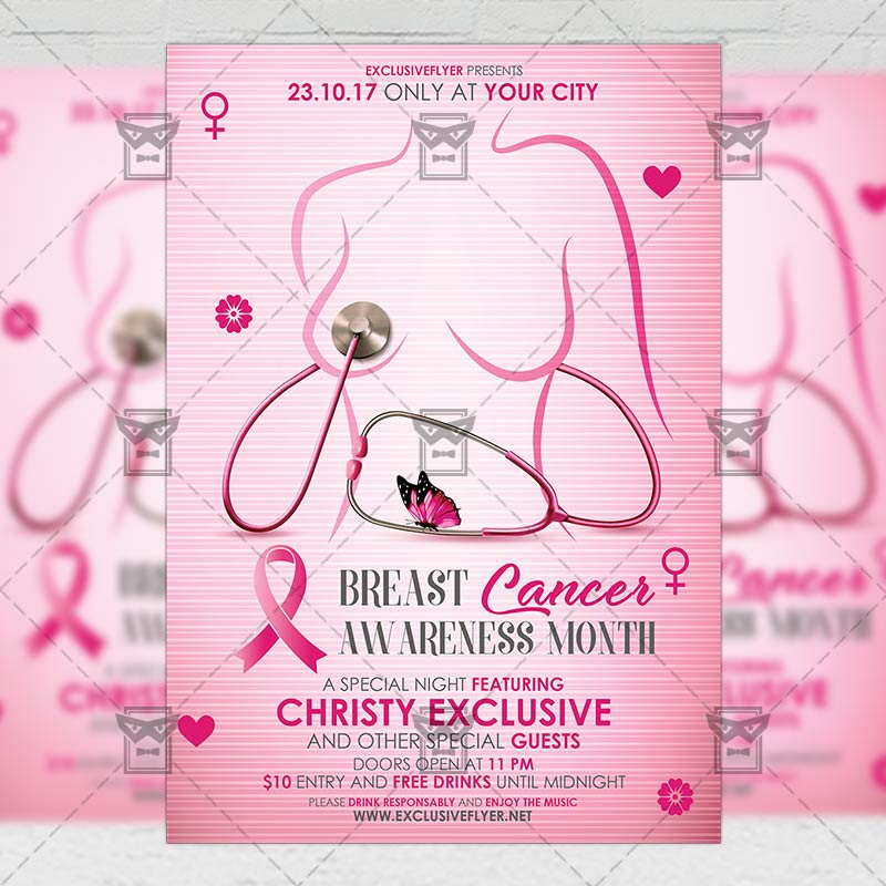 Breast Cancer Month Community A5 Flyer Template ExclsiveFlyer Free And Premium PSD Templates