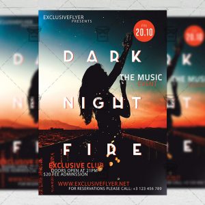Dark Night Fire - Club A5 Flyer Template