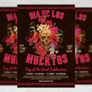 Dia De Los Muertos - Seasonal A5 Flyer Template