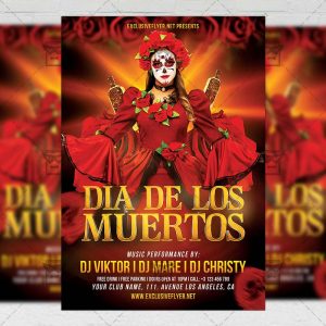 Dia De Los Muertos Celebration - Seasonal A5 Flyer Template