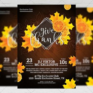 Give Thanks Night - Seasonal A5 Flyer Template