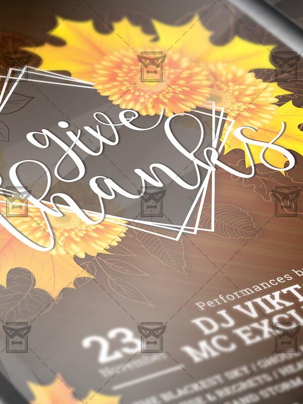 Give Thanks Night - Seasonal A5 Flyer Template