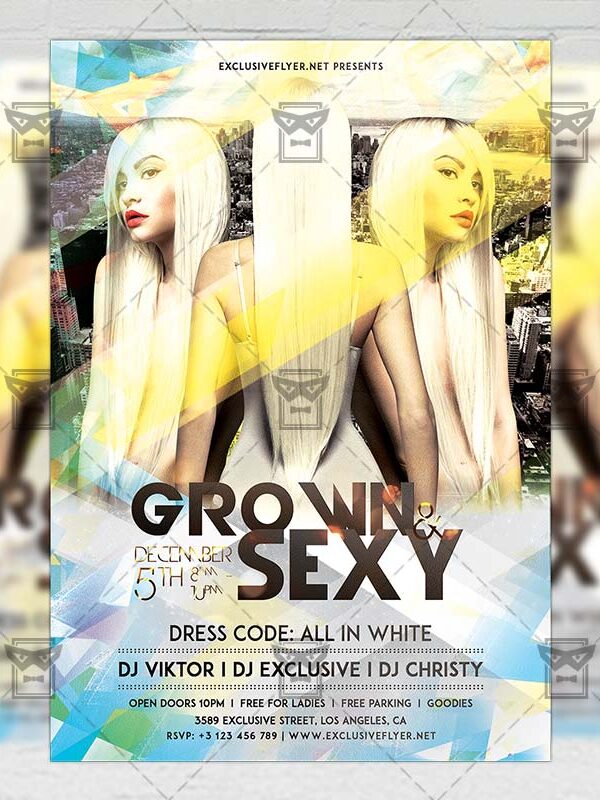 Download Grown and Sexy PSD Flyer Template Now