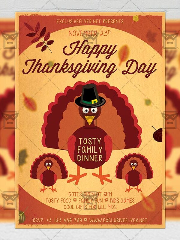 Download Happy Thanksgiving Day PSD Flyer Template Now