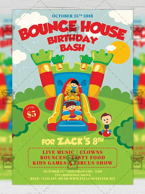 Download Kids Birthday Bash PSD Invitation Card Template Now