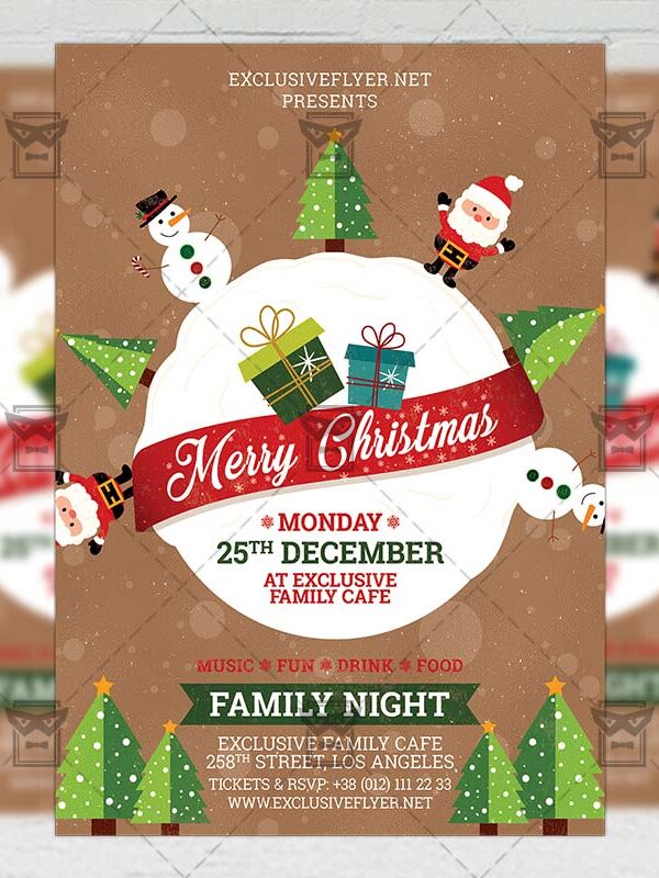 Merry Christmas 2017 - Seasonal A5 Flyer Template
