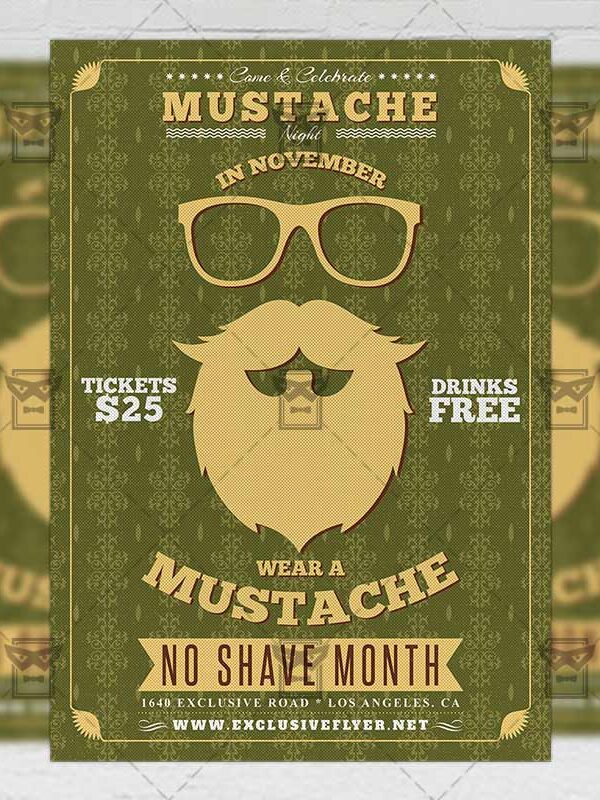 Movember Party - Seasonal A5 Flyer Template