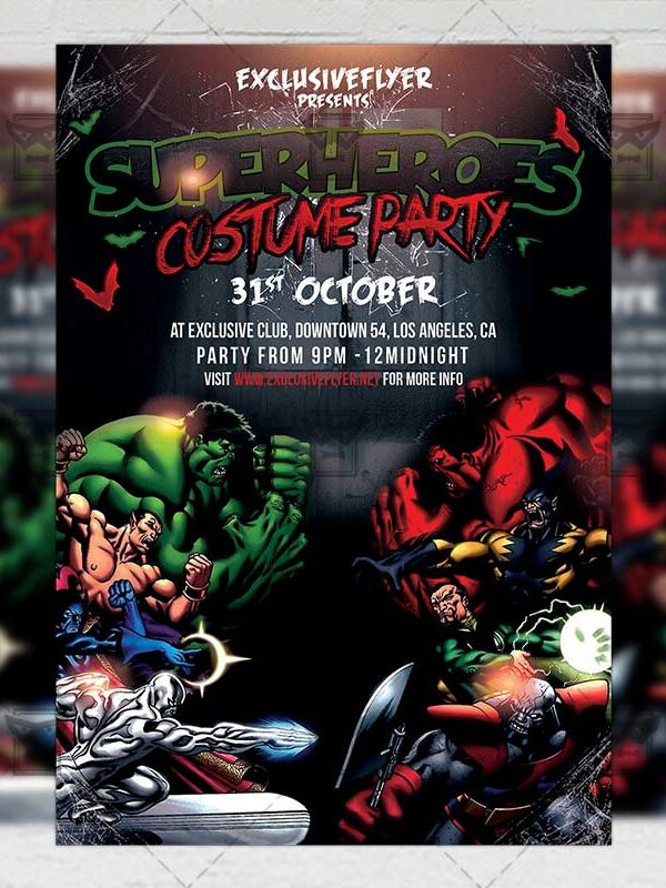 Superheroes Costume Party - Seasonal A5 Flyer Template