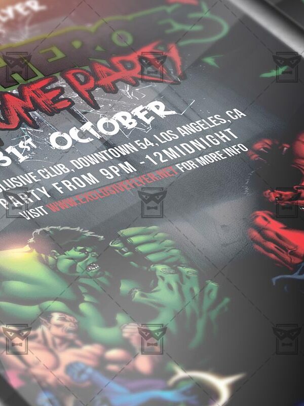 Superheroes Costume Party - Seasonal A5 Flyer Template