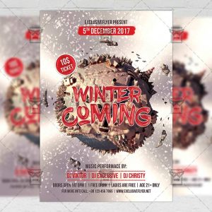 Winter Is Coming - Seasonal A5 Flyer Template