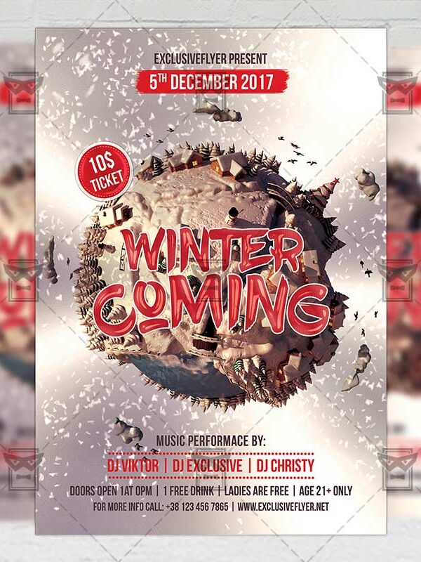 Winter Is Coming - Seasonal A5 Flyer Template