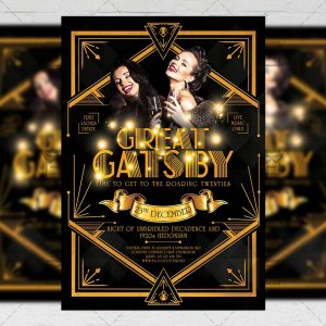 Download Great Gatsby Night PSD Flyer Template Now