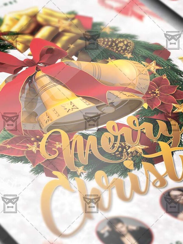 Download Merry Christmas Free Seasonal A5 Flyer PSD Template Now