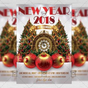 Download New Year 2018 PSD Flyer Template Now