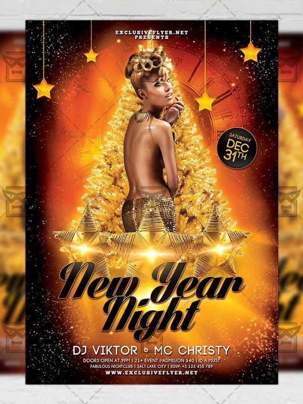 Download New Year Night 2018 PSD Flyer Template Now
