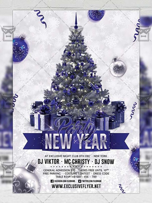 Download New Year Party 2018 PSD Flyer Template Now