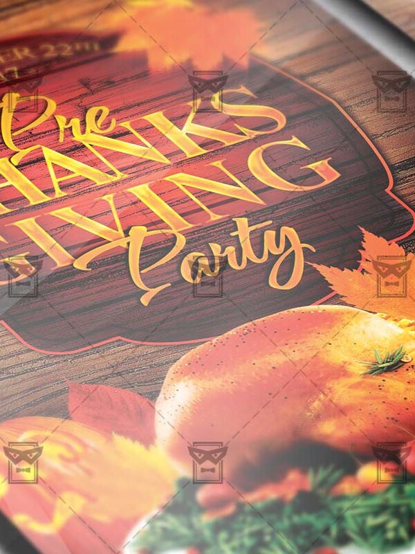 Download Pre Thanksgiving Party PSD Flyer/Poster Template Now